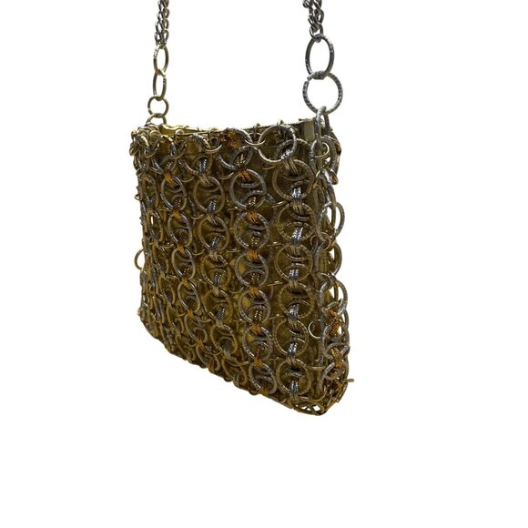 Magid Unisex Gold/Silver Chainmail Vintage Style Handmade Crossbody Bag - Picture 2 of 11